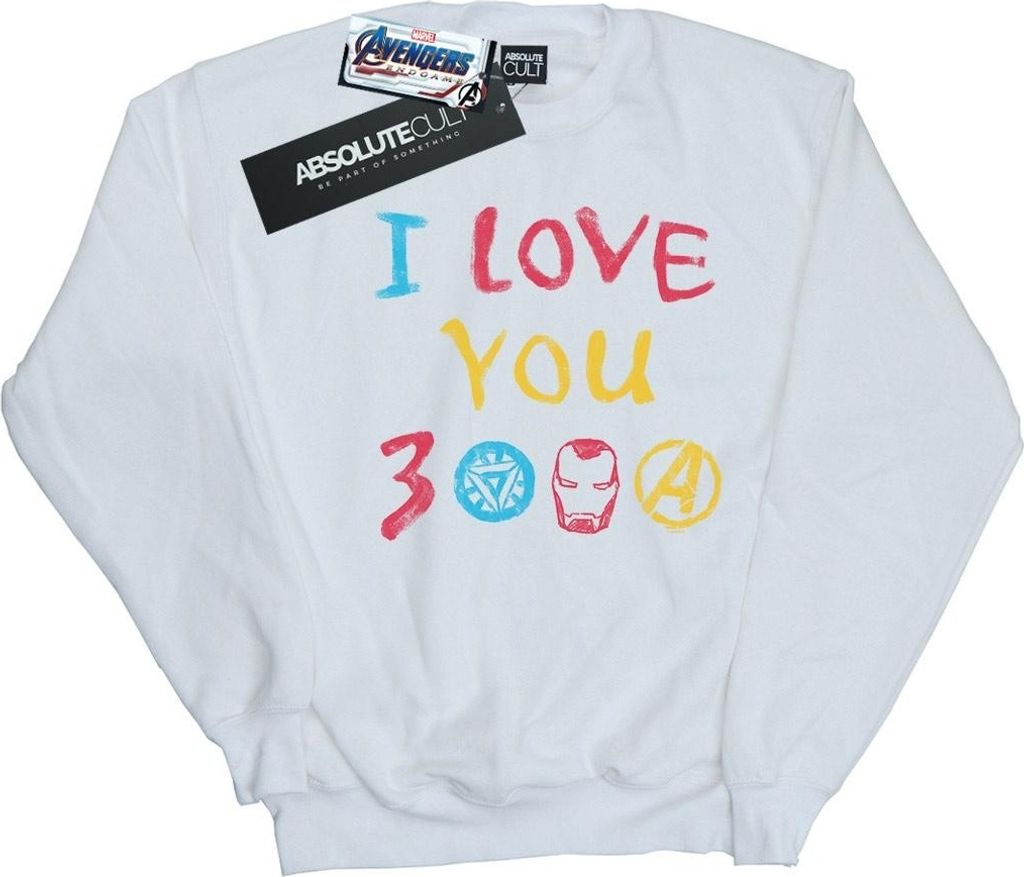 Marvel - "Avengers Endgame I Love You 3000" Sweatshirt für Damen BI5028 (XXL) (Weiß)