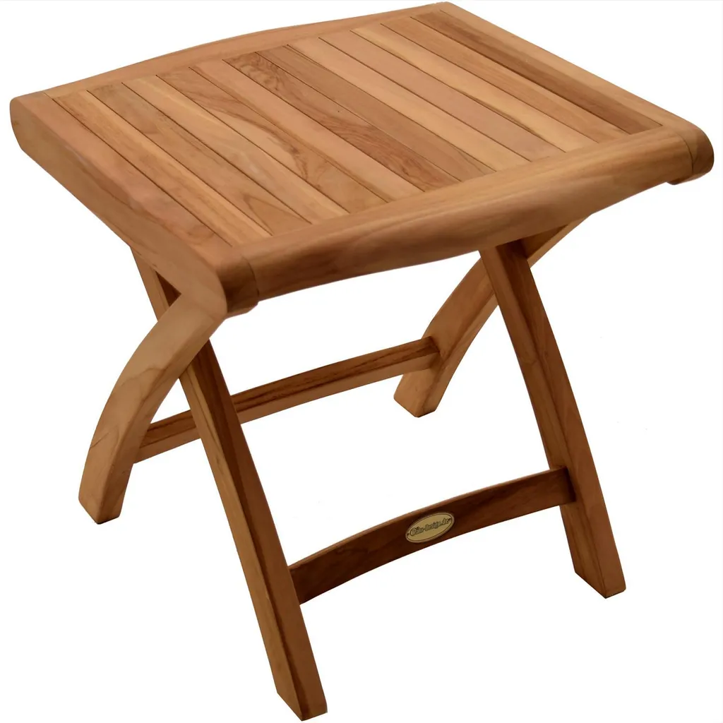 Petite table pliante Teako en teck massif 45x45cm - Idéal balcon