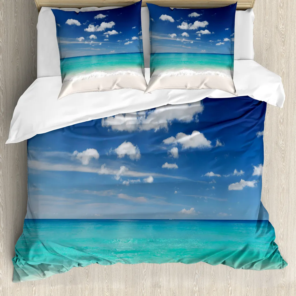 Copripiumino Abakuhaus Tropical Scenery 155x220 - Blu Turchese Ipoallergenico