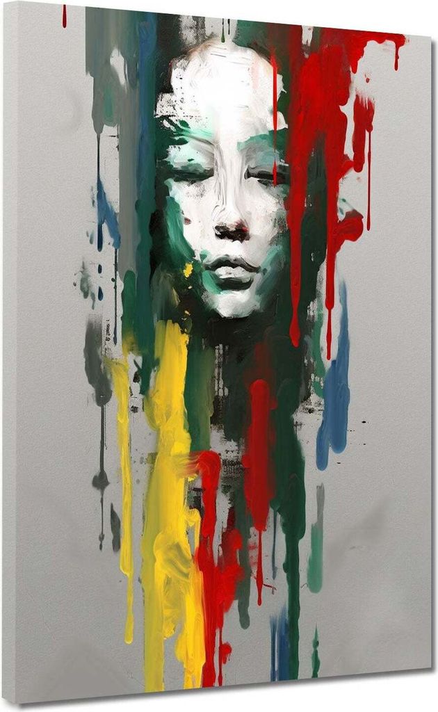 Leinwandbild Wandbild Kunstdruck XXL Wanddeko abstrakt Face Colour: 90x120x2cm