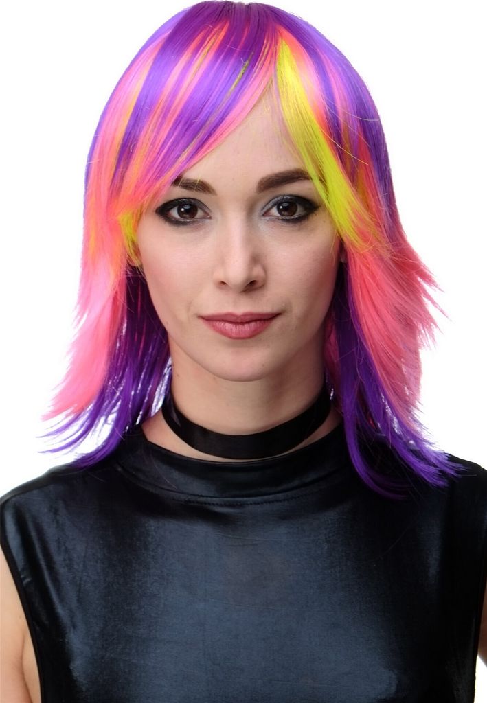 WIG ME UP Perücke Disco Bunt Pony TYW60367-DF7-DF8-DF10 Produktbild 
