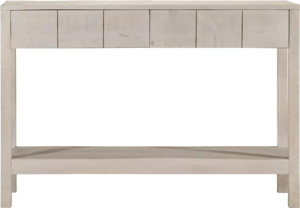 vidaXL Table console 110x35x75 cm en bois de manguier massif blanc
