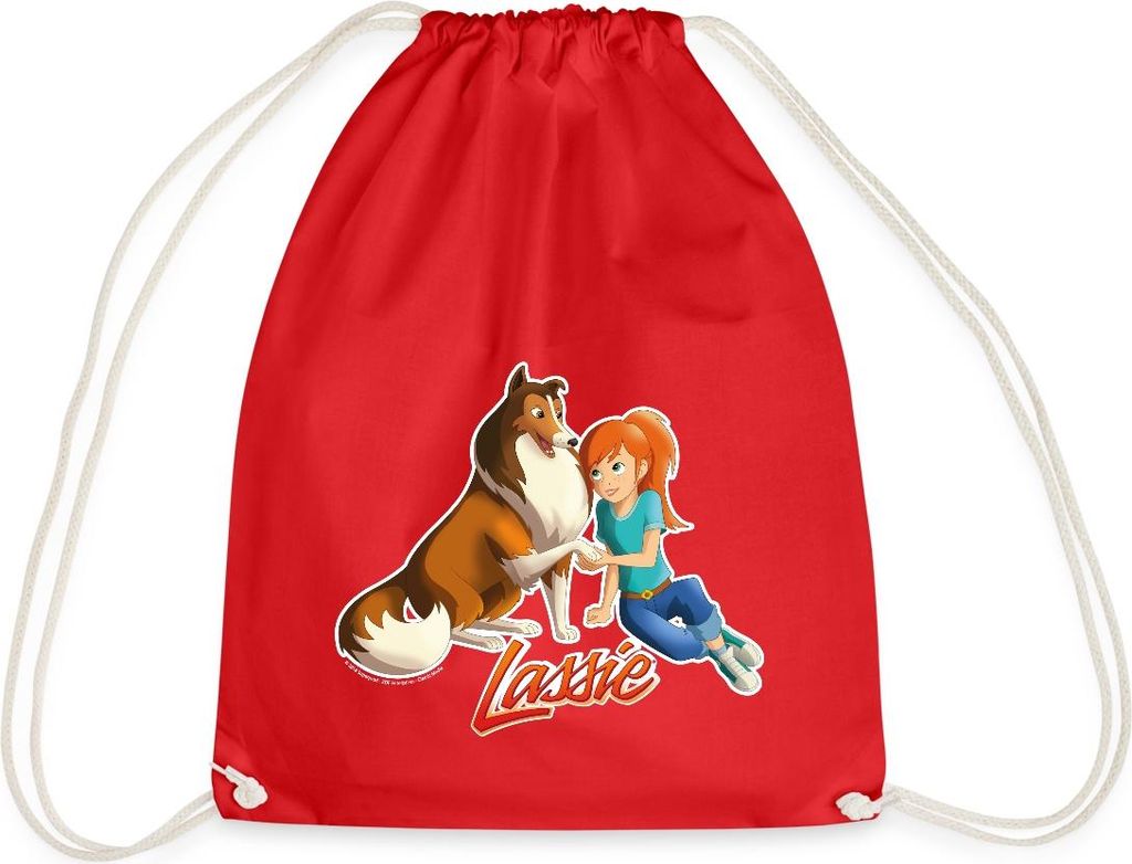 Spreadshirt Lassie Zusammen Mit Zoé Turnbeutel, One size, Rot