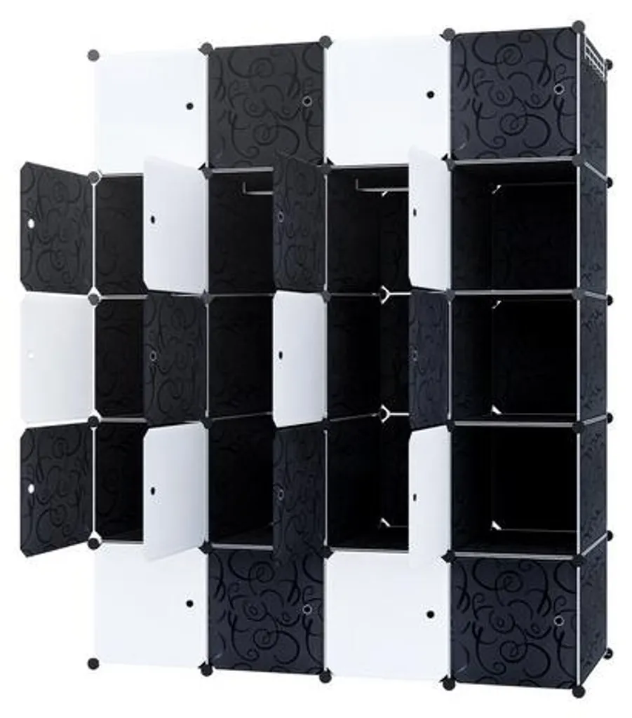 Armoire de Chambre à Coucher Modulable 20 Compartiments Rangement XXL