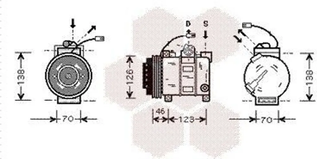 Compresseur de climatisation VAN WEZEL 0300K015 pour Passat