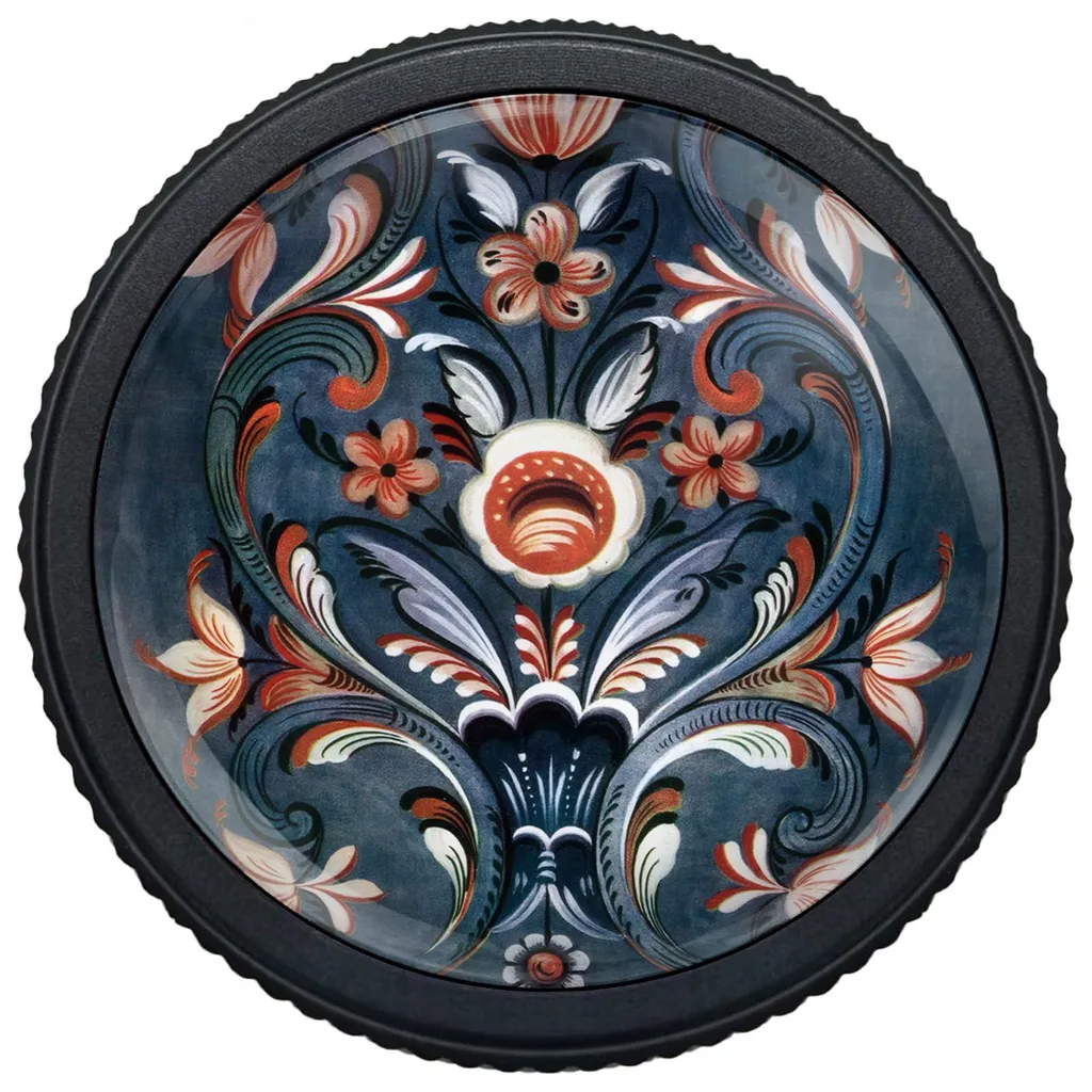 Bouton de Meuble Noir Mat Rosemaling en Aluminium Rainuré Mono-trou x4