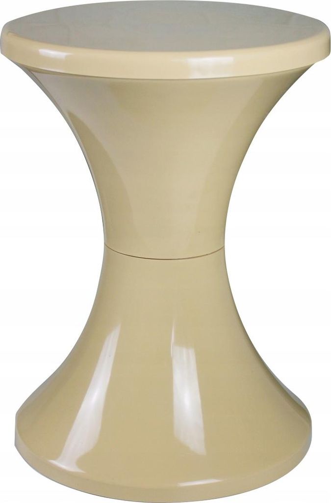 Kunststoff-Sanduhrhocker, poliertes Produkt, Beige, Neu Produktbild 