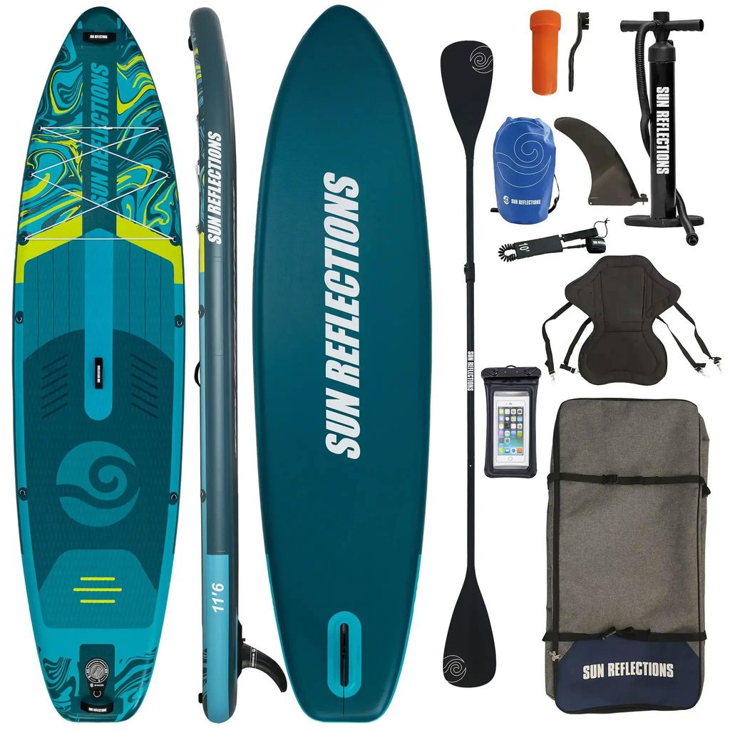 Sun Reflections 11'6 SUP Board Komplettset aufblasbar Kajak Sitz 350x86x15cm Type C