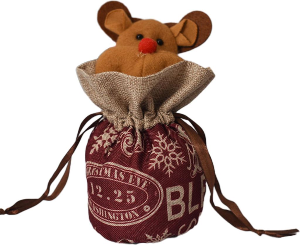 Weihnachts-Süßigkeitentüte, wiederverwendbare Weihnachts-Leckerli-Tüte für Leckereien, Obst, Weihnachtsgeschenk-Aufbewahrungstaschen für Gebu...