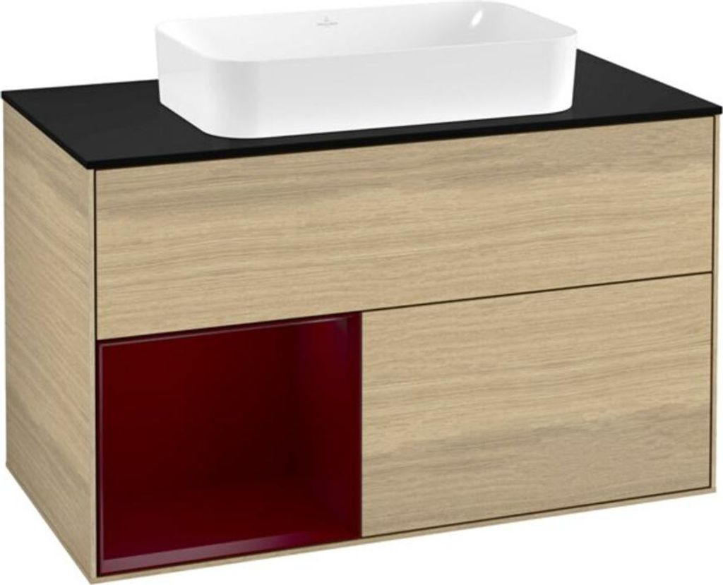 V&B Waschtischunterschrank Wandbeleuchtung Finion 100, Abd.-Pl. bla m, Reg li Peo, Oa ven