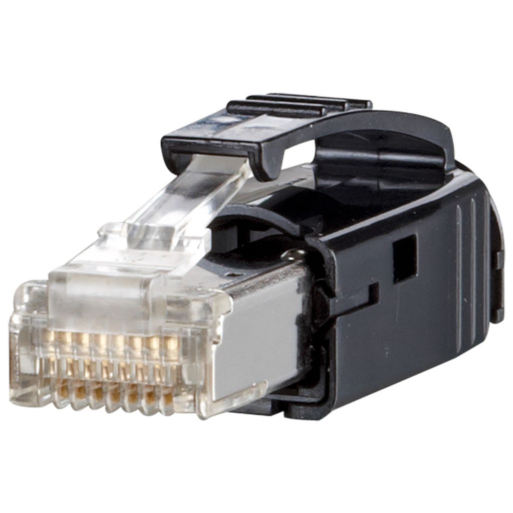 METZ CONNECT E-DAT Industry IP20 RJ45 plug black, mit Tülle schwarz