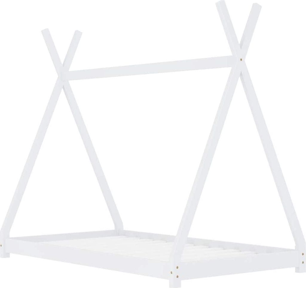 vidaXL Kinder-Bettgestell Weiß Massivholz Kiefer 70 x 140 Produktbild 