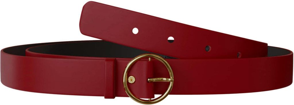 Damen Gürtel Jeans Hosen Ledergürtel Echt Rind Leder 30645 Rot 110 cm