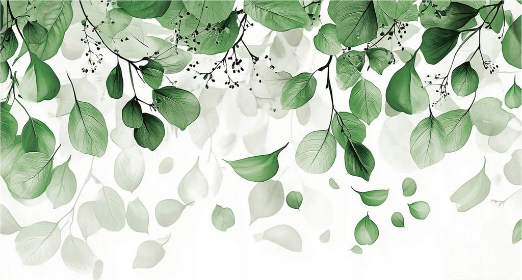 Fototapete - Blätter Grün Natur - 300x210 cm - inklusive kleister - Vlies Tapete - Vliestapete Wohnzimmer Schlafzimmer Küche Modern Wandtapete