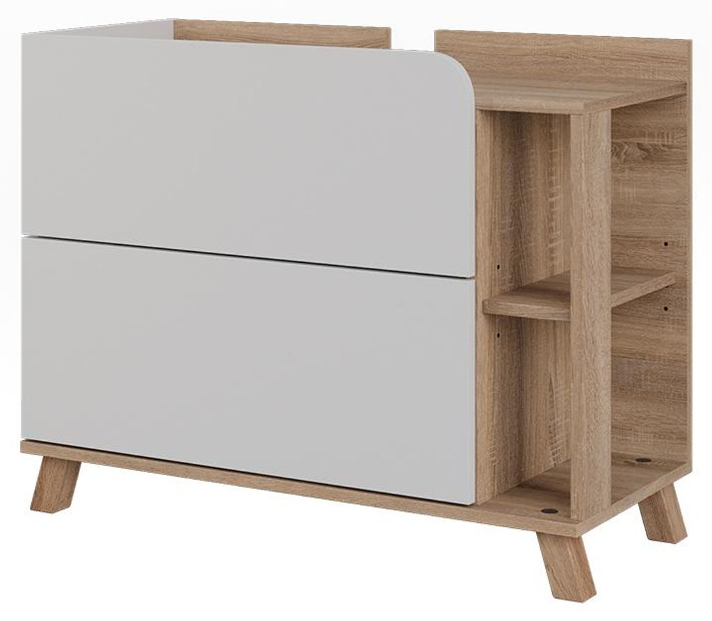 Waschbeckenunterschrank Vicco Karen Weiß/Sonoma 80 x 65 cm Produktbild 