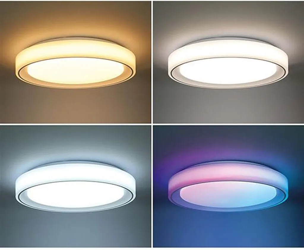Luminaire de plafond LED commutable RGB et CCT 400mm 36W Blanc