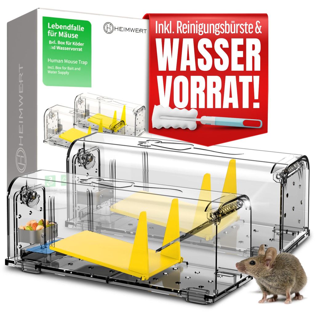 HEIMWERT: Trampa para ratones viva, set de 2 unidades – con Imagen del producto 