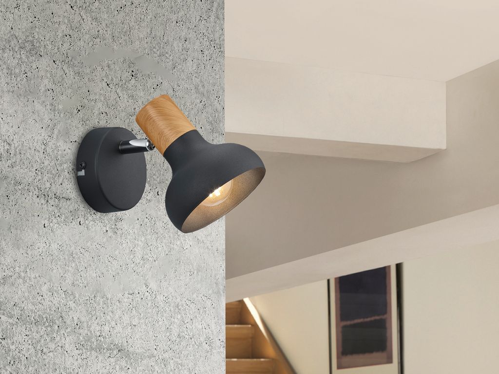 Deckenstrahler Holzoptik Schwarz