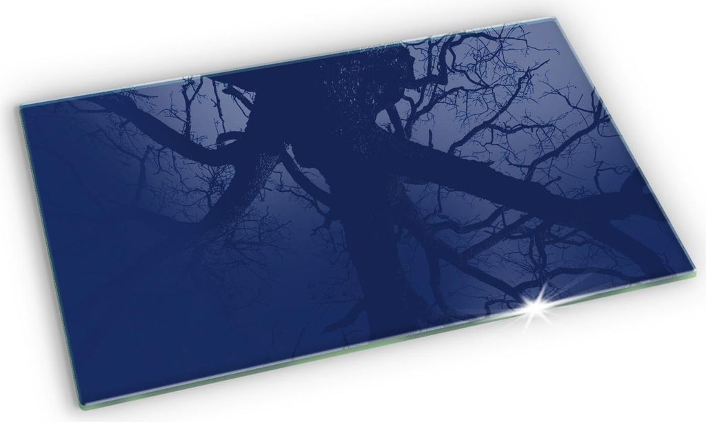 Unterlage für Kerzen Minimalistisch Glas Gummifüße - 52x30 cm - Blaue Farbe
