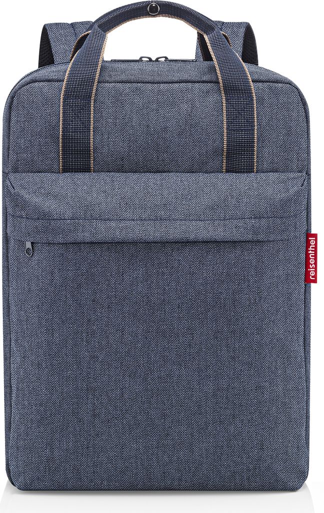 reisenthel Tagesrucksack Rucksack mit Laptopfach Allday Backpack M 15L Herringbone Dark Blue dunkelblau