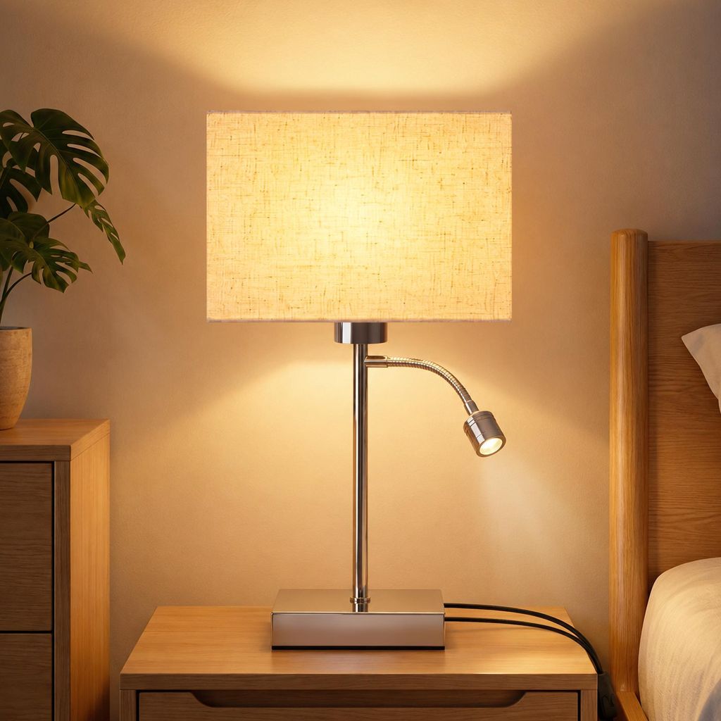 ZMH Tischlampe mit kabel Nachttischlampe 360°Schwenkbar Produktbild 