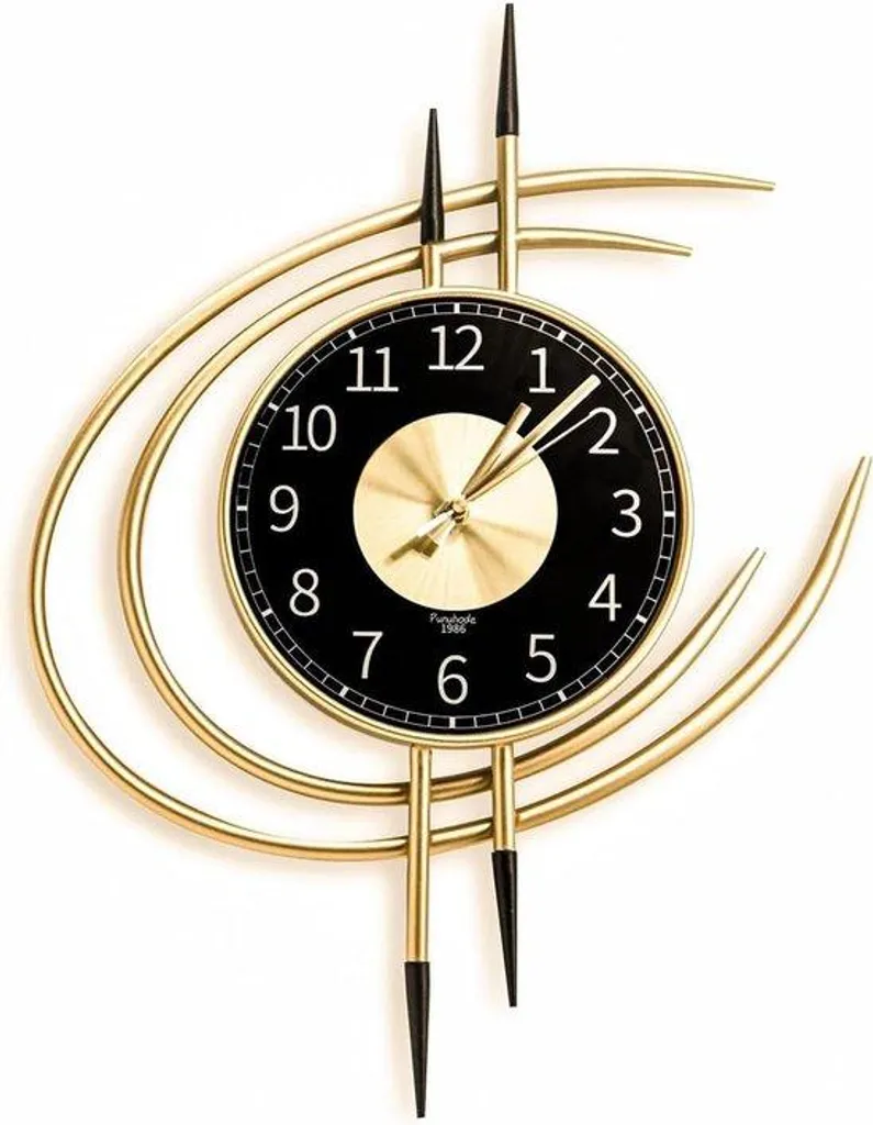 Grande horloge de salon moderne 54 cm, pendule murale silencieuse métal