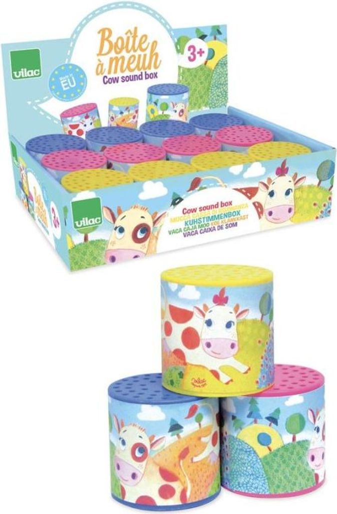 Vilac Spielzeug Geräuschdose Kuh Lernspielzeug Karton Mehrfarbig