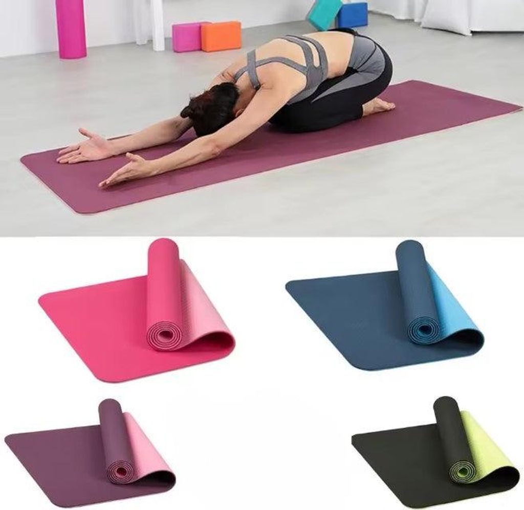 Yoga-Matte mit Tragegurt, rutschfest und strapazierfähig, gelenkschonend