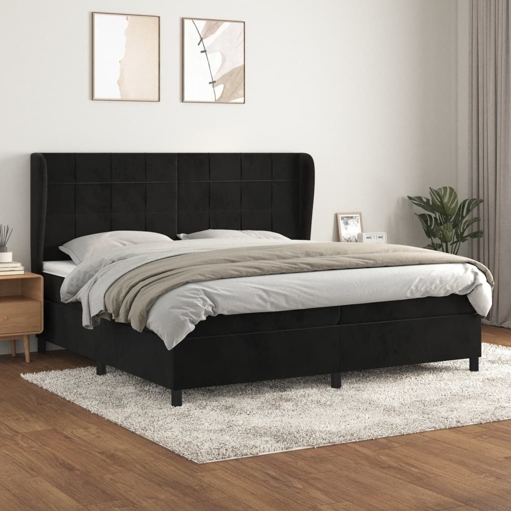 Maison Exclusive - Boxspringbett mit Matratze Schwarz 200x200 cm Samt