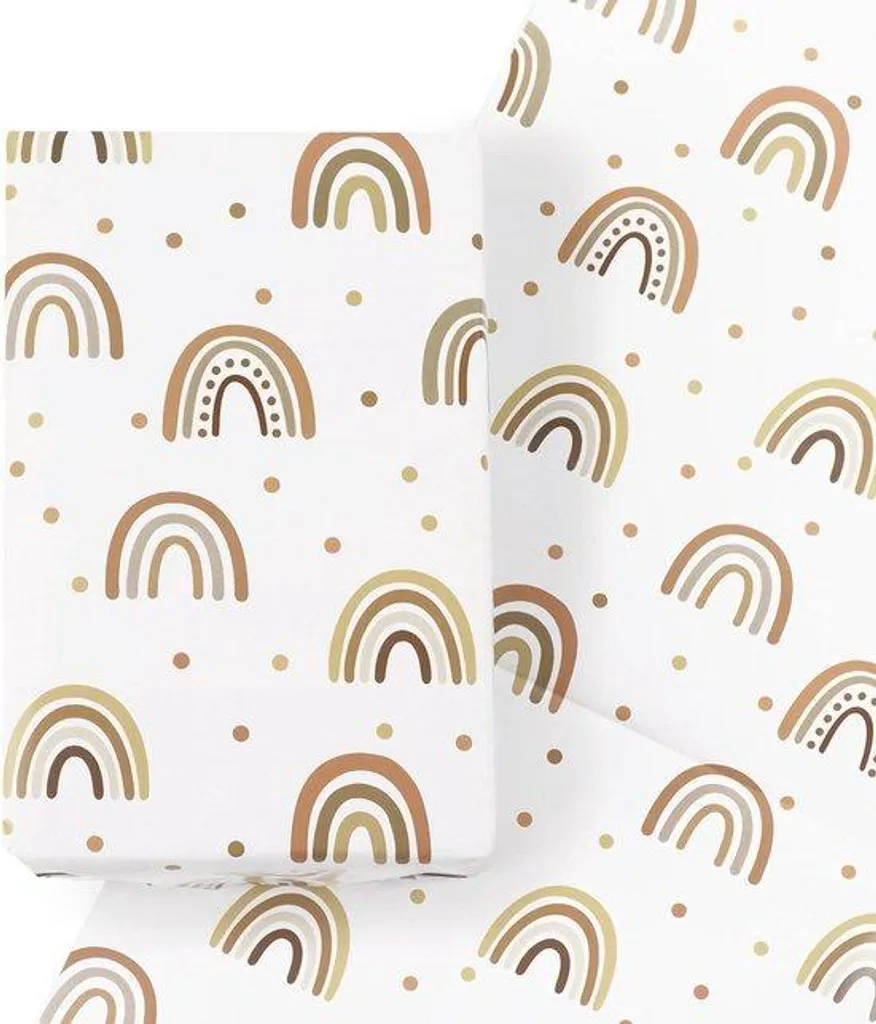 Papier cadeau enfant motif arc-en-ciel 50x70 cm haute résistance 80g