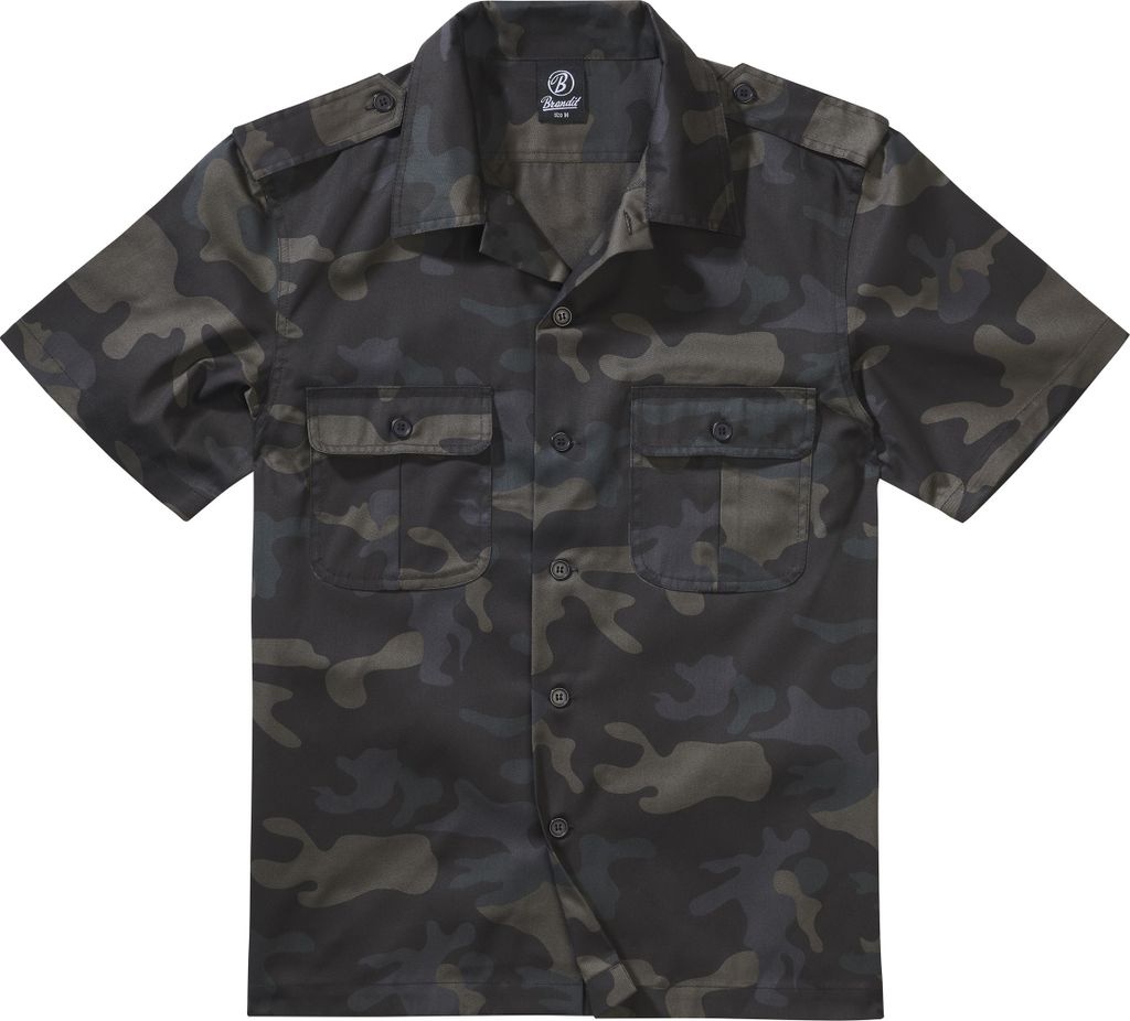 Brandit Us Hemd 1/2 Arm Farbe: Dunkles Camouflage, Grösse: Produktbild 