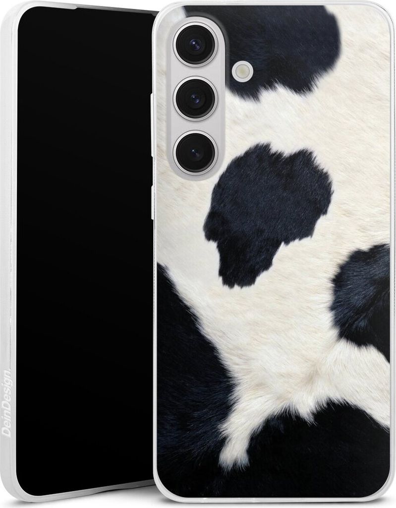 DeinDesign Slim Hülle für Samsung Galaxy S25+ Silikon Case Ultra Dünn Handyhülle Animal-Look Animalprint Kuhfell