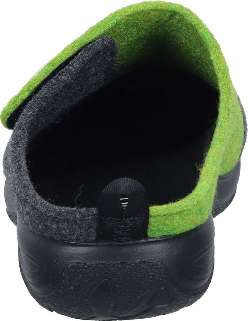 Fly Flot Damen Pantoffel PET Filz Hausschuh mit Libellen Stickerei und Knopf, Größe:41 EU, Farbe:Grün