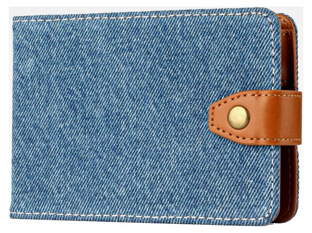 Hülle für IQOS (ILUMA one/MULTI) Leder stoßfest kratzfest fingerabdrucksicher (blauer Denim-Stoff)