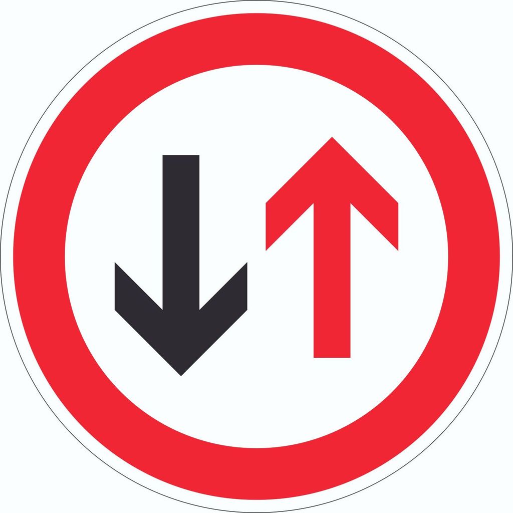 Aufkleber Verkehrszeichen 208 Gegenverkehr Symbol Kreis Ø50mm