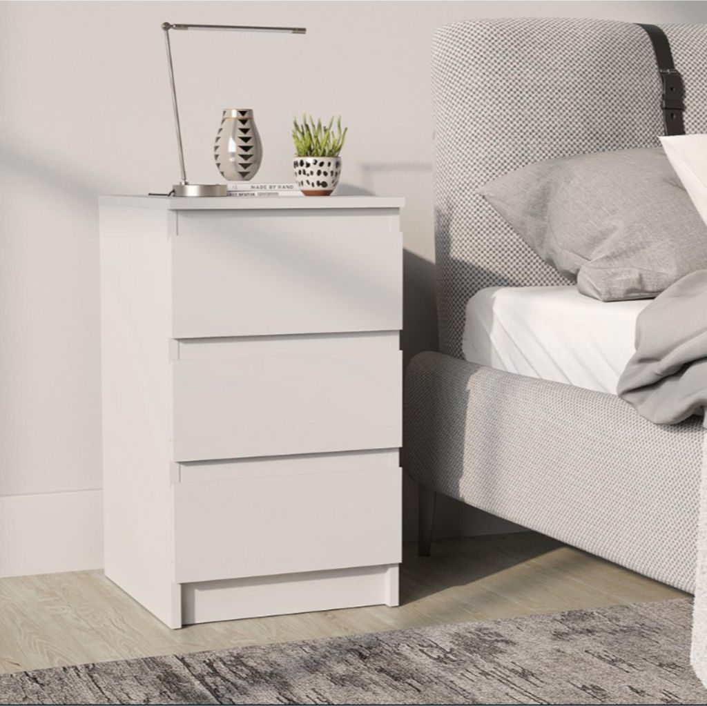 Kommode SOLA - Weiß - 3 Schubladen - Breite 40 cm, Höhe 69 cm, Tiefe 43 cm