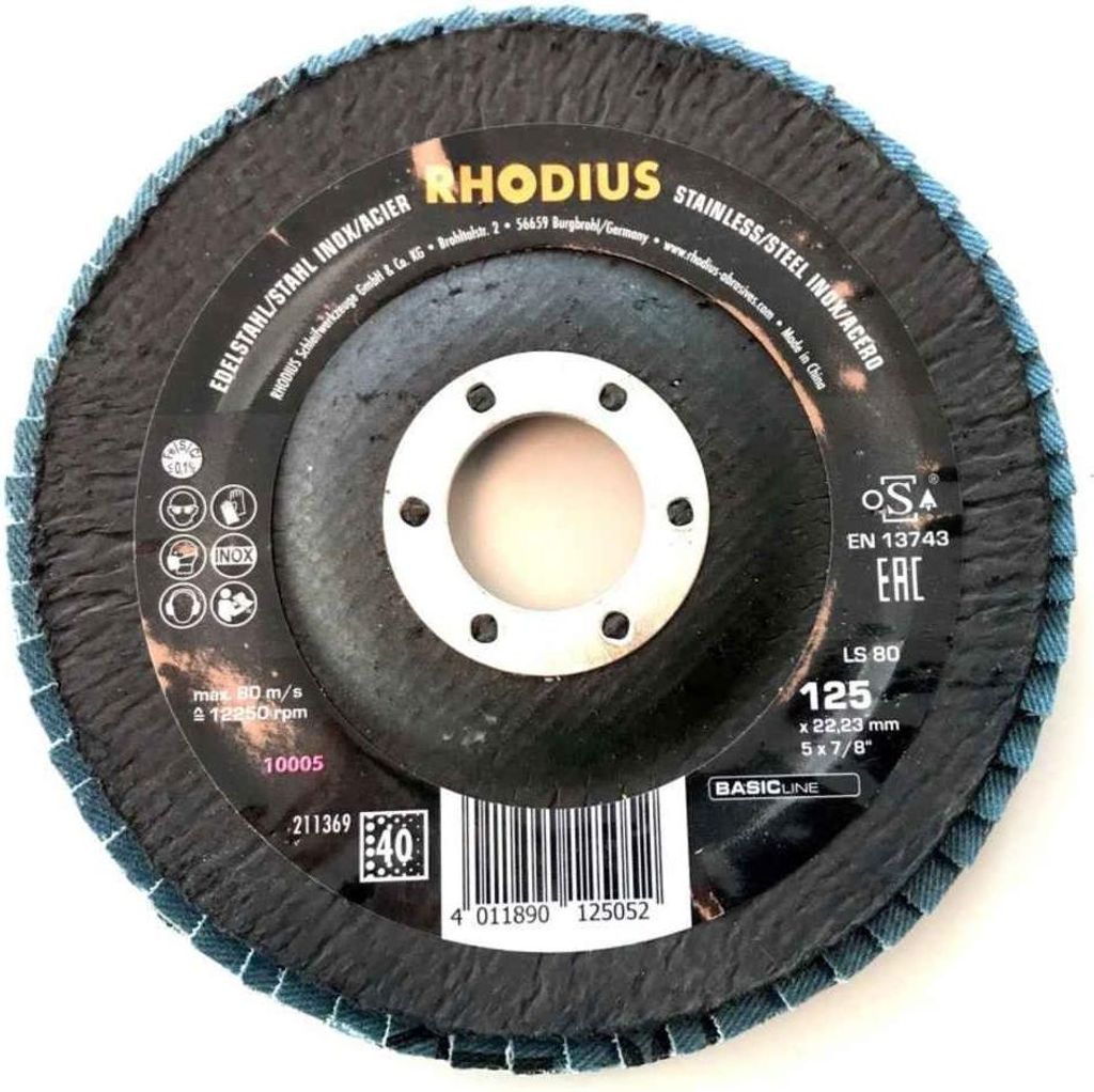 Rhodius Lamellenschleifscheibe LS80 125 X 22,23 P40 BASICline 211369