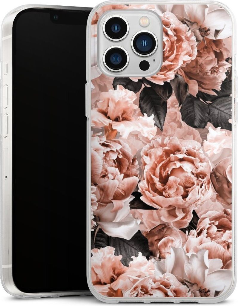 DeinDesign Handyhülle für Apple iPhone 13 Pro Max Silikon Hülle Case Smartphone Schutzhülle Blume Rose Vintage