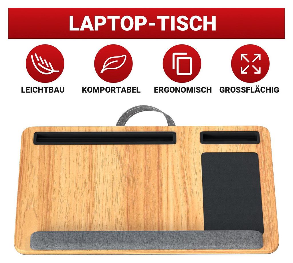 Faziango Laptoptisch, Laptopkissen mit Card Slot Design, Produktbild 