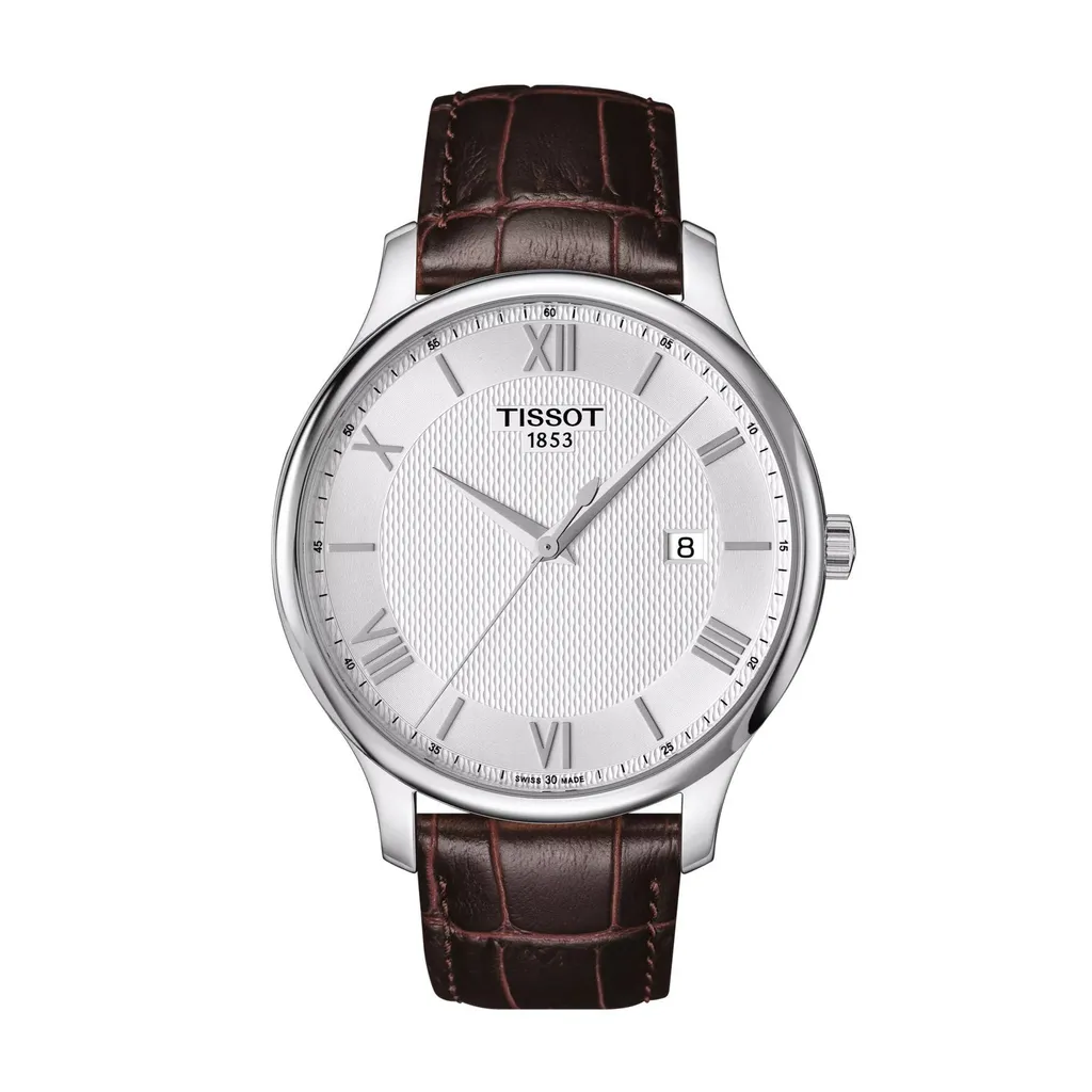 Montre à Quartz Tissot Tradition avec Cadran Argenté et Chiffres