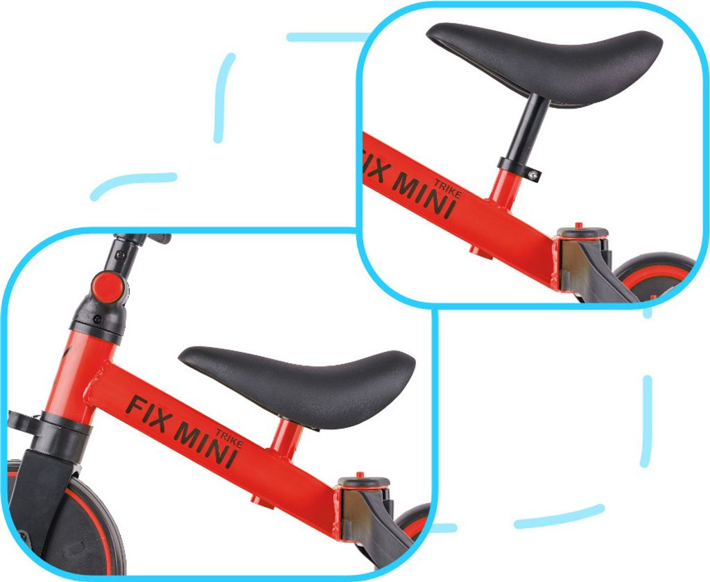 Trike Fix Mini běžecká tříkolka 3v1 s pedály červená Obrázek produktu 8