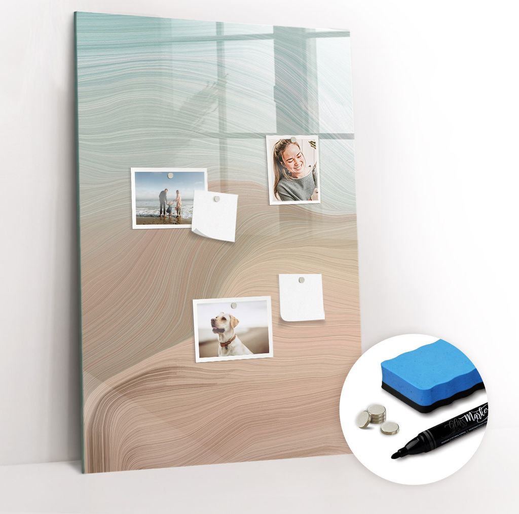 Magnetische Wandtafel - Schwarzer Marker + Schwamm + Magnete - 60 x 90 cm - Farben mischen