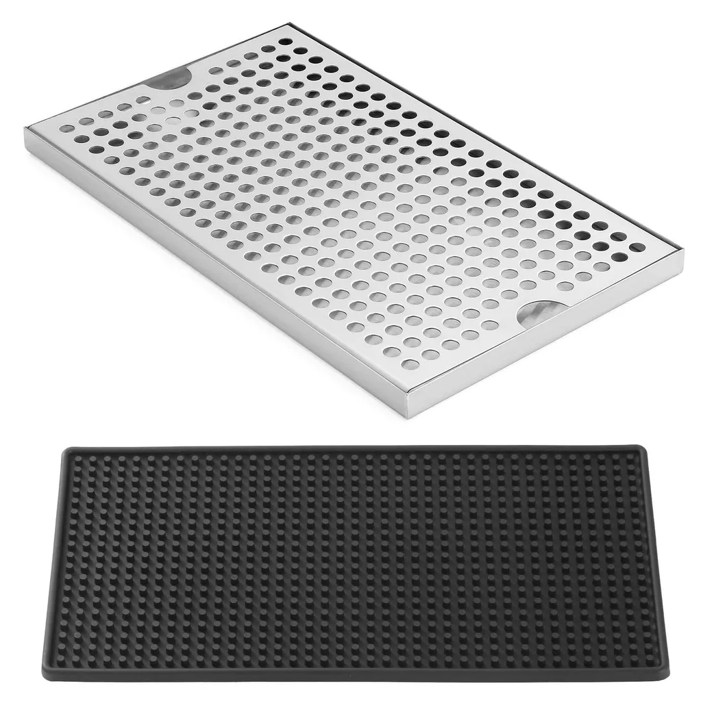 Égouttoir pour pompe à bière amovible en inox brossé avec socle stable