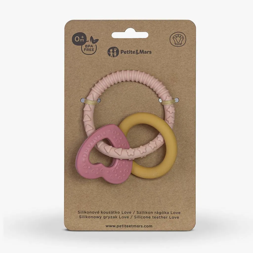 Poussée dentaire : Jouet silicone Love PETITE&MARS apaisant dès 0m+