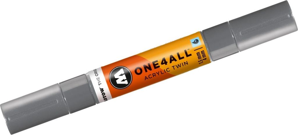 Permanentmarker One4All Acrylic Twin nachfüllbar 1,5 und 4mm graublau dunkel Packung mit 3 Stück