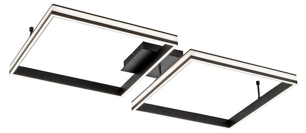 LED Deckenleuchte, Metall, schwarz, dimmbar, B 104,8 cm