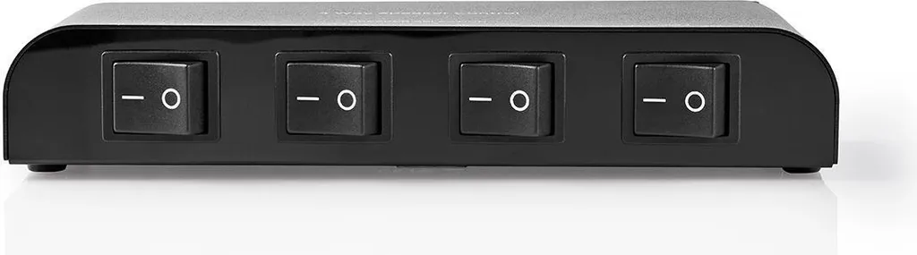 Commutateur de haut-parleurs 4 ports 200W en aluminium noir robuste
