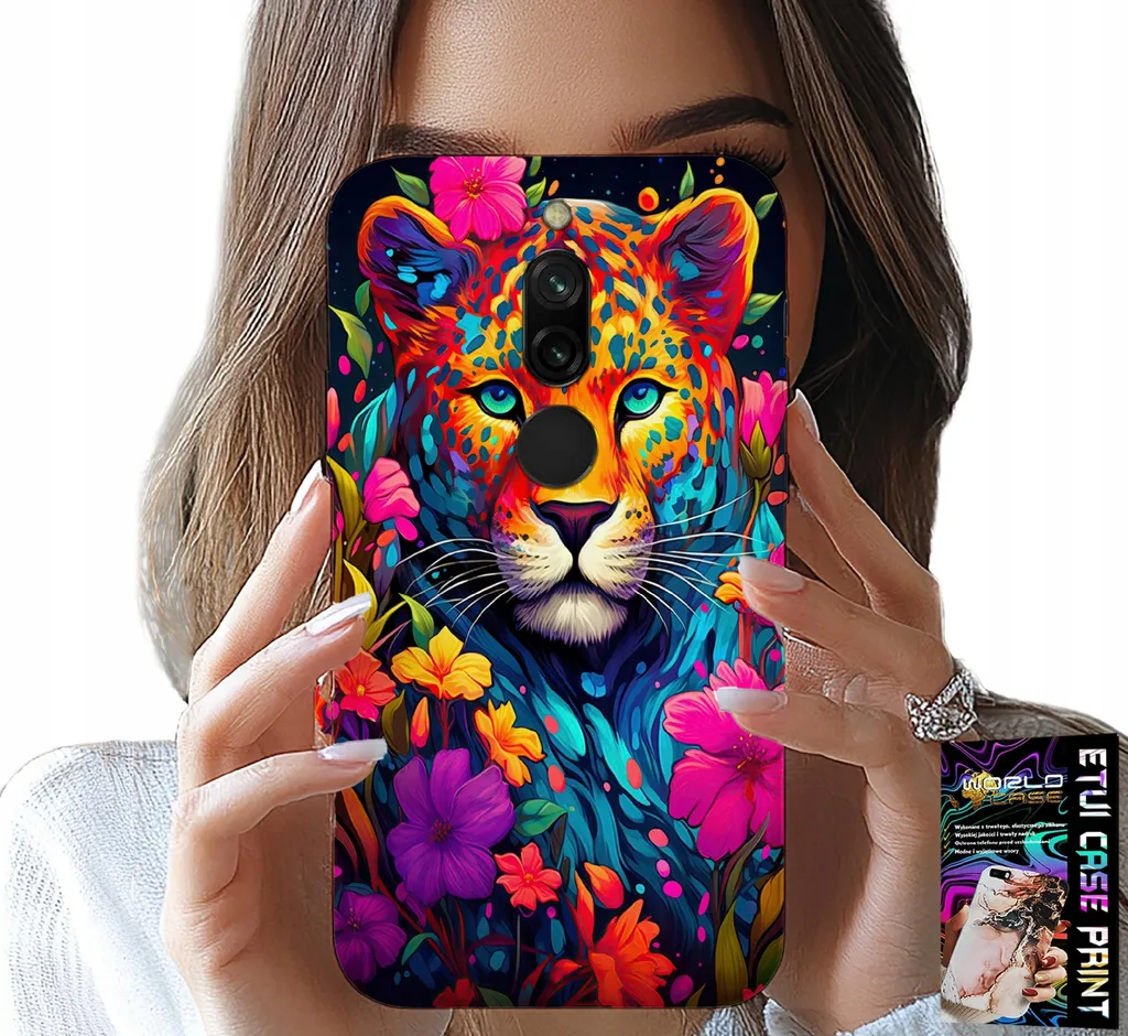 Cover Xiaomi Redmi 8 Stock Limitato - Fiori e Tigre con Foil