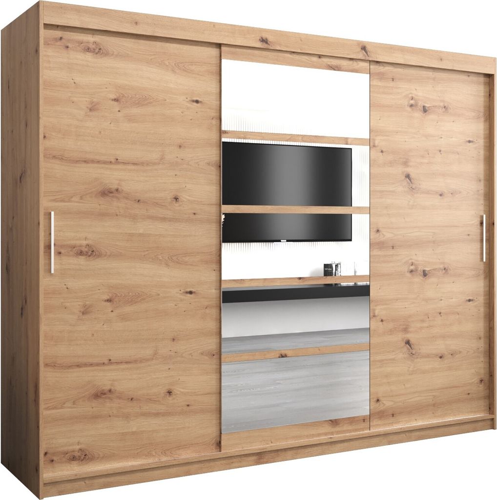 Kleiderschrank, Schiebetürenschrank Schlafzimmer, Schrank mit Spiegel ROMA 1 250 cm