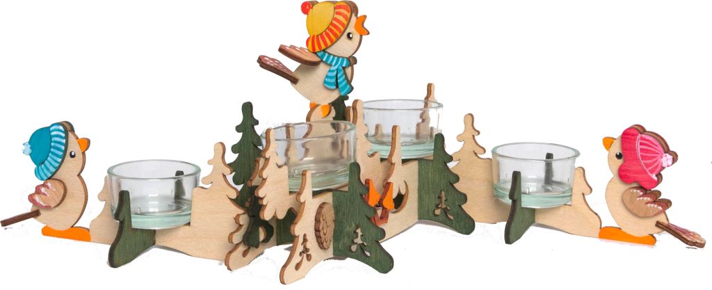 Drechslerei Kuhnert - Bastelset Adventskranz - Wintervögel - 10176